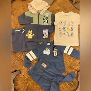‼️NWT: Bluey 5 Piece Hoodie Set - 4T